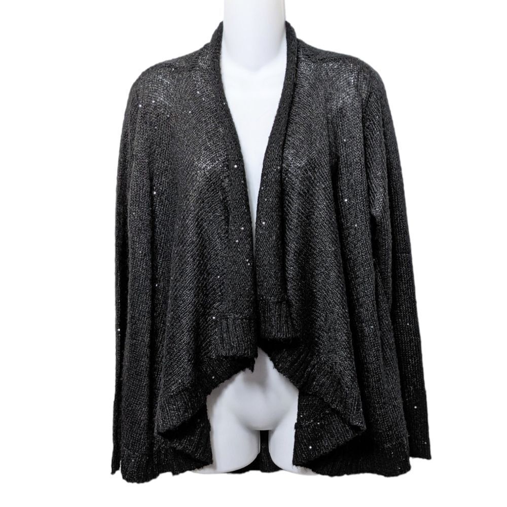 SISTERS Mohair Blend Waterfall Sequin Cardigan M